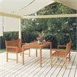 vidaXL Fine Sanded Teak Hardwood Medium Durable Garden Dining Set in Brown