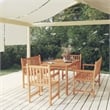 vidaXL Solid Teak Wood Medium Durable Garden Dining Set in Brown