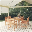 vidaXL Solid Teak Wood Medium Garden Dining Set in Brown