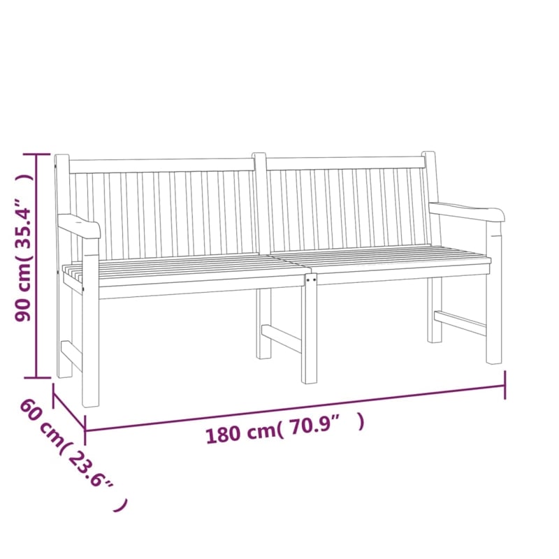 vidaXL Solid Teak Wood Large Garden Dining Set in Brown