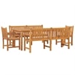 vidaXL Solid Teak Wood Large Durable Garden Dining Set in Brown