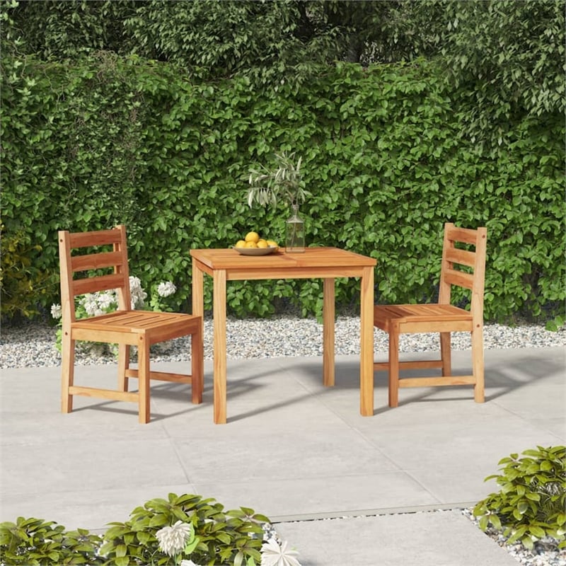 vidaXL Solid Teak Wood Standard Durable Garden Dining Set Natural/Brown