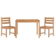 vidaXL Solid Teak Wood 3 Piece Set Garden Dining Set in Brown