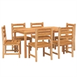 vidaXL Fine Sanded Teak Hardwood Garden Dining Set in Natural/Brown