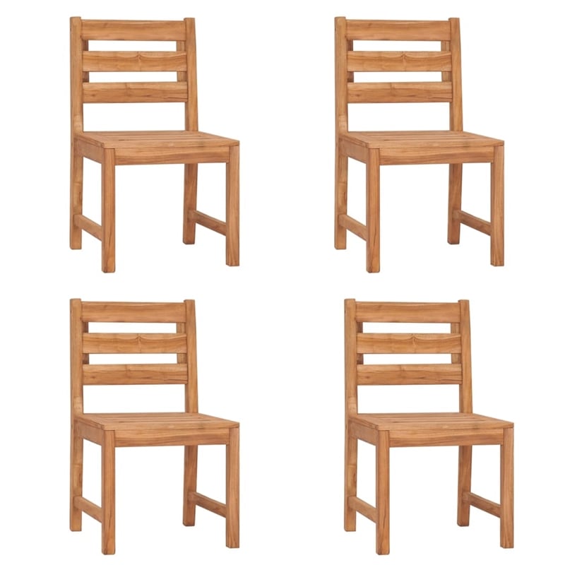 vidaXL Solid Teak Wood Standard Durable Garden Dining Set in Natural/Brown