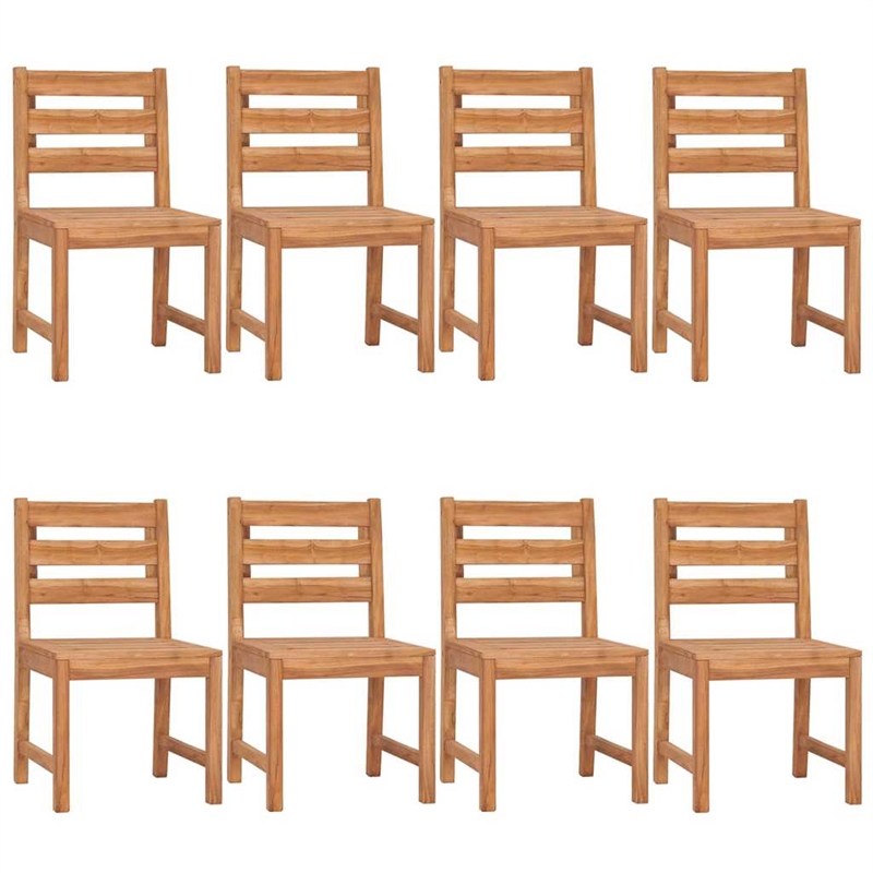 vidaXL Solid Teak Wood 9 Piece Set Durable Garden Dining Set in Brown