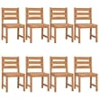 vidaXL Solid Teak Wood 9 Piece Set Durable Garden Dining Set in Brown