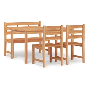 vidaXL Solid Teak Wood Medium Garden Dining Set Natural/Brown