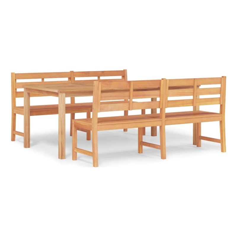 vidaXL Solid Teak Wood Large Garden Dining Set Natural/Brown