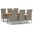 vidaXL 7 Piece Garden Dining Set in Gray