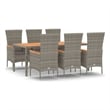 vidaXL 7 Piece Garden Dining Set in Gray