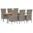 vidaXL 7 Piece Garden Dining Set in Gray