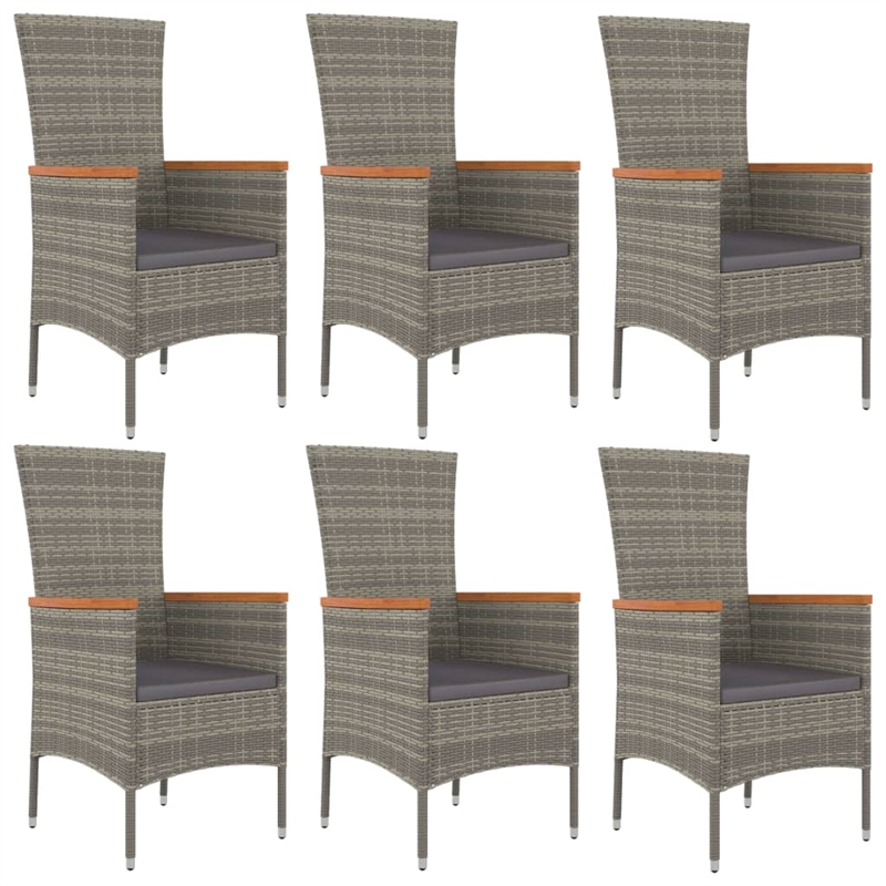 vidaXL 7 Piece Garden Dining Set in Gray
