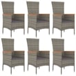 vidaXL 7 Piece Garden Dining Set in Gray