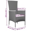 vidaXL PE Rattan 9 Piece Modular Garden Dining Set in Gray