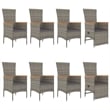 vidaXL 9 Piece Garden Patio Dining Set in Gray