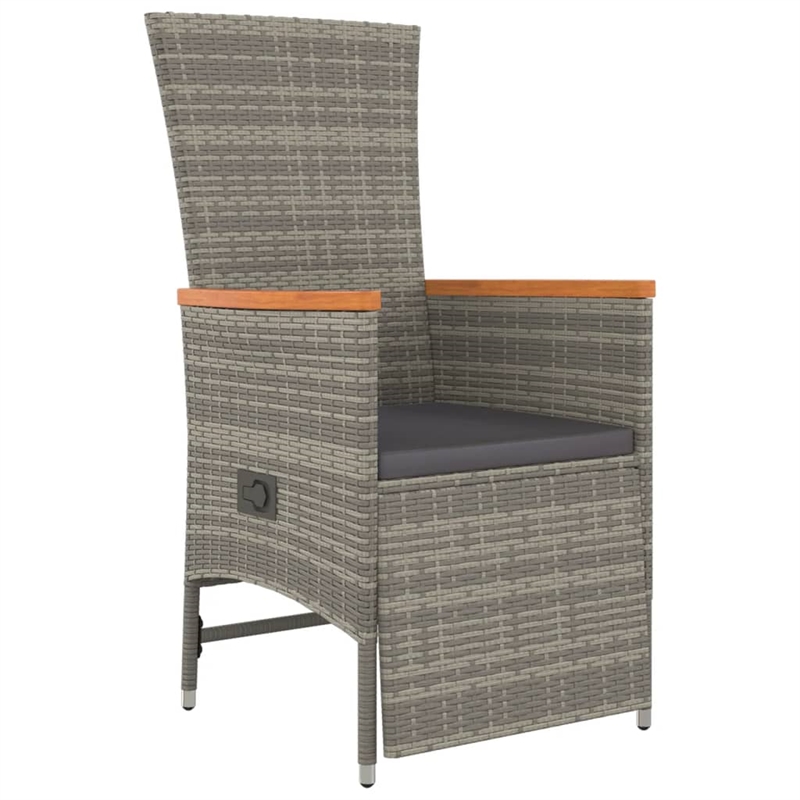 vidaXL 9 Piece Garden Patio Dining Set in Gray