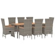 vidaXL 9 Piece Garden Patio Dining Set in Gray