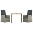 vidaXL 3 Piece  Garden Dining Set in Gray