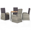vidaXL 5 Piece Garden Dining Set in Gray