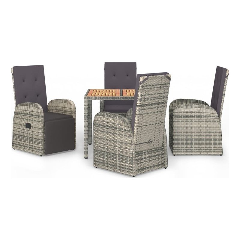 vidaXL 5 Piece Garden Dining Set in Gray