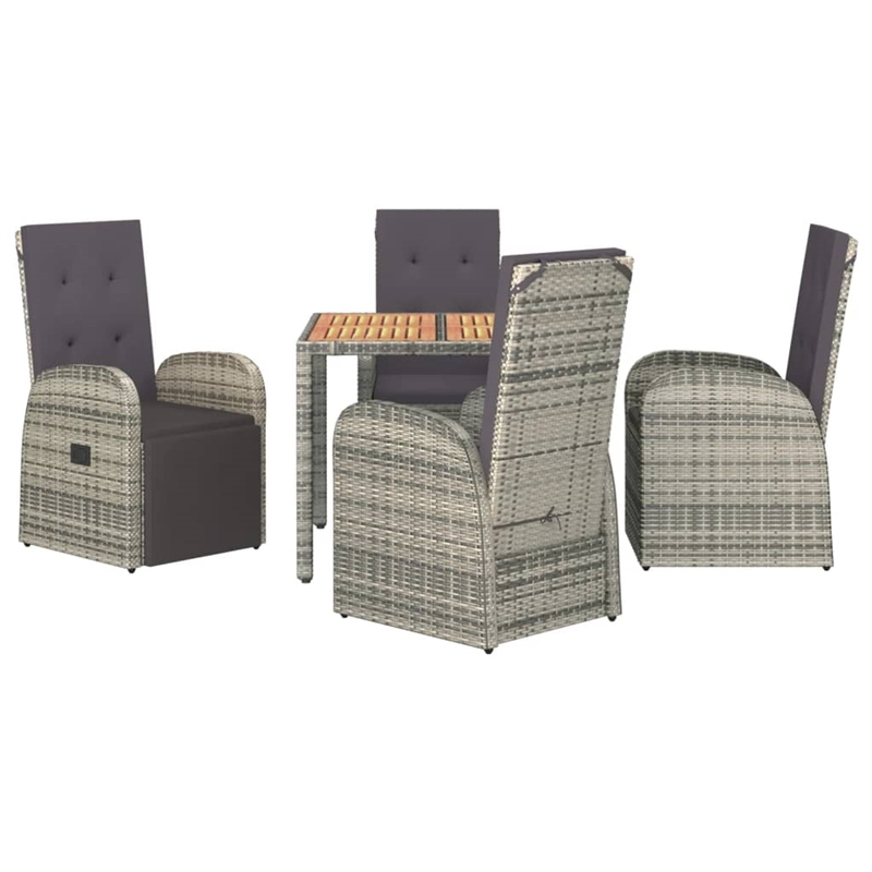 vidaXL 5 Piece Garden Dining Set in Gray