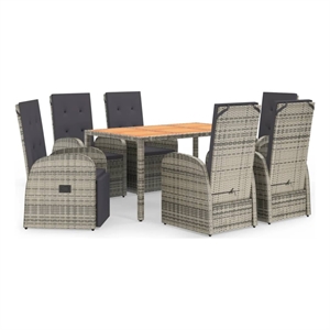vidaXL Garden Dining Set in Gray