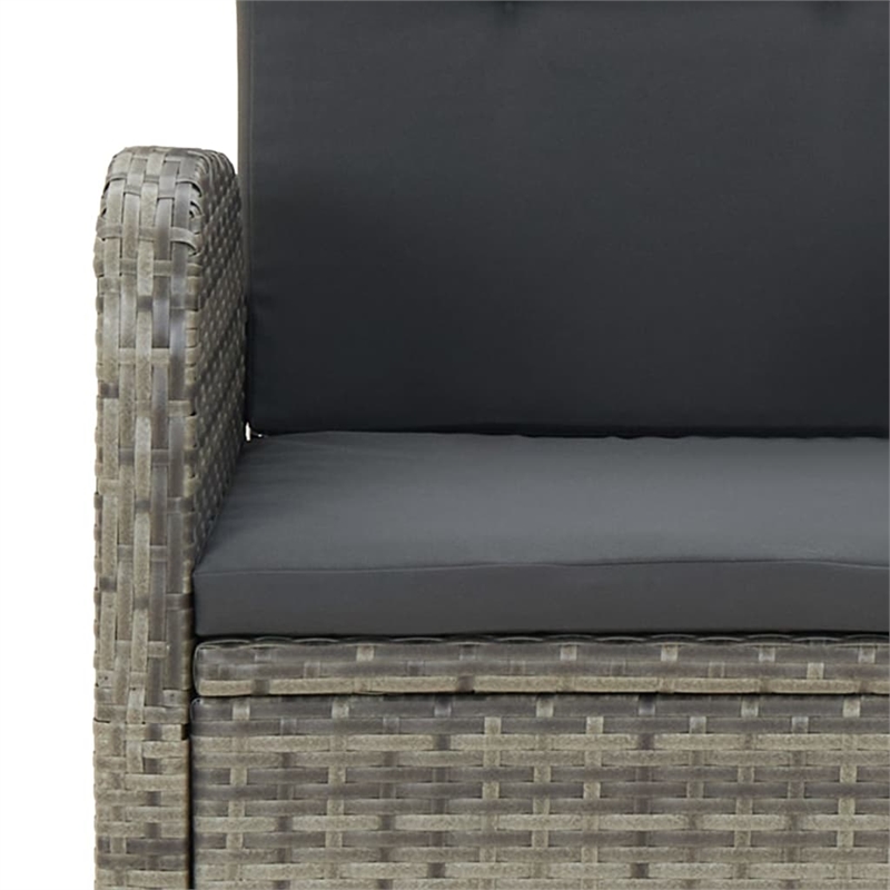 vidaXL Poly Rattan 7 Piece Garden Dining Set in Gray