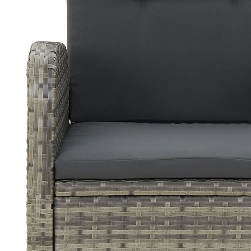 vidaXL PE Rattan Large Modular Garden Dining Set in Gray
