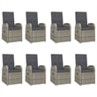 vidaXL PE Rattan Large Modular Garden Dining Set in Gray