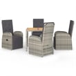 vidaXL 5 Piece 5 Piece Garden Dining Set in Gray