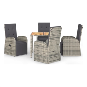 vidaXL 5 Piece 5 Piece Garden Dining Set in Gray