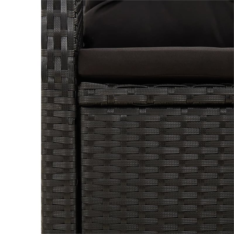 vidaXL PE Rattan Durable Garden Dining Set in Black