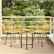 vidaXL Poly Rattan & Tempered Glass Compact Garden Dining Set in Black