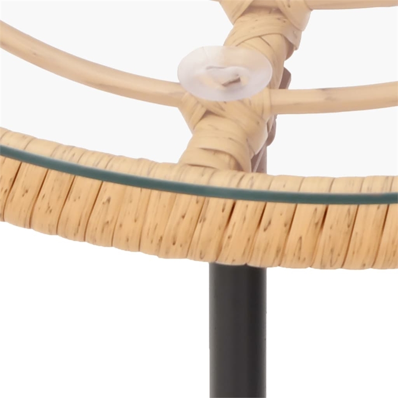 vidaXL Poly Rattan & Tempered Glass Compact Garden Dining Set in Black