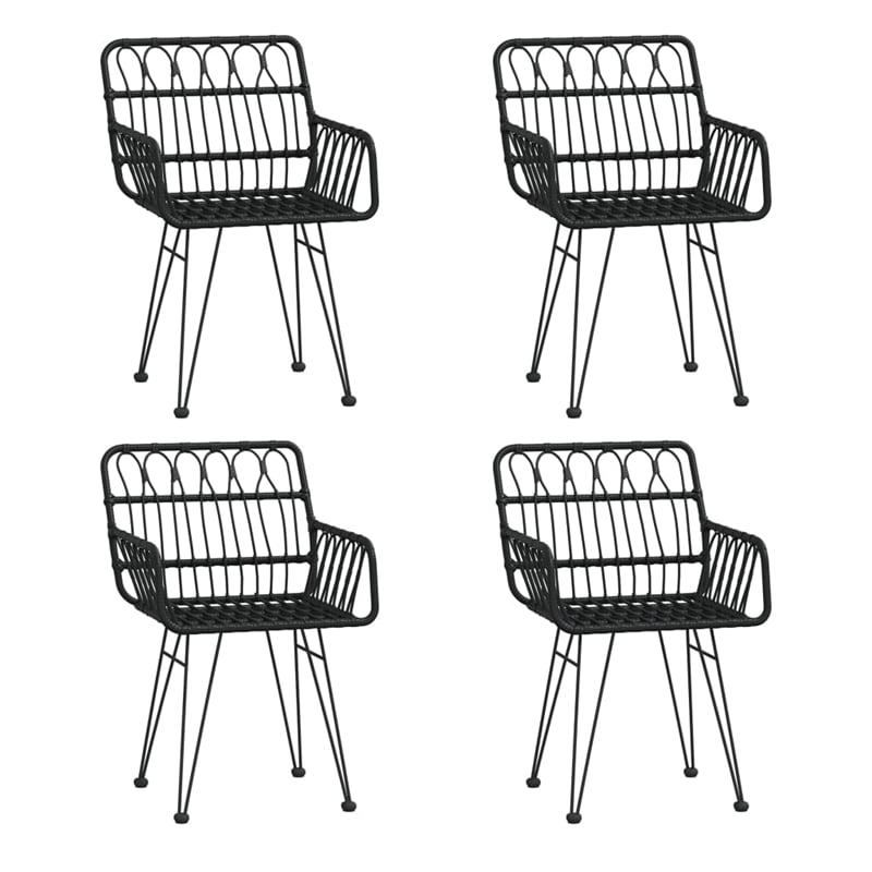 vidaXL PE Rattan Durable Garden Dining Set in Black