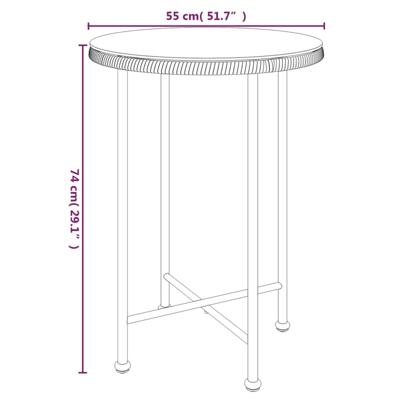 vidaXL Steel & Tempered Glass Garden Dining Set in Black