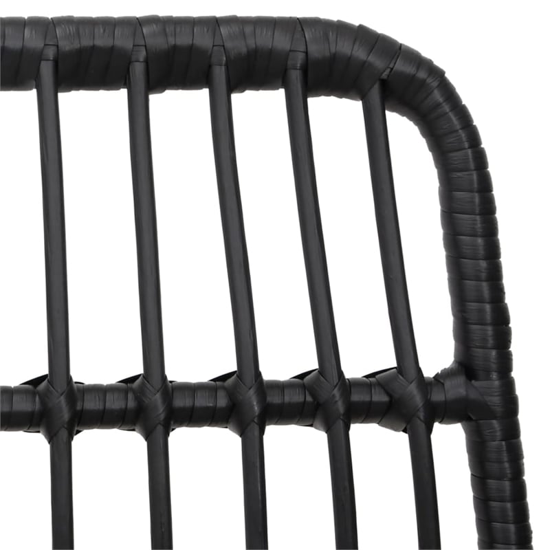 vidaXL Steel & Tempered Glass Garden Dining Set in Black