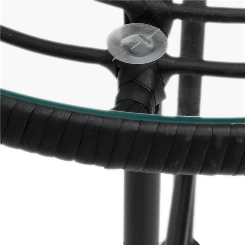 vidaXL Steel & Tempered Glass Garden Dining Set in Black