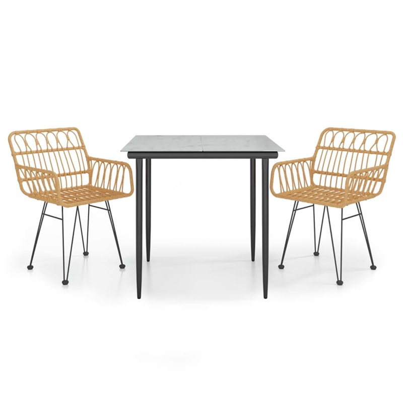 vidaXL Steel & Polyethylene Medium Garden Dining Set in Black