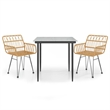 vidaXL Steel & Polyethylene Medium Garden Dining Set in Black
