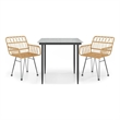 vidaXL Steel & Polyethylene Medium Garden Dining Set in Black