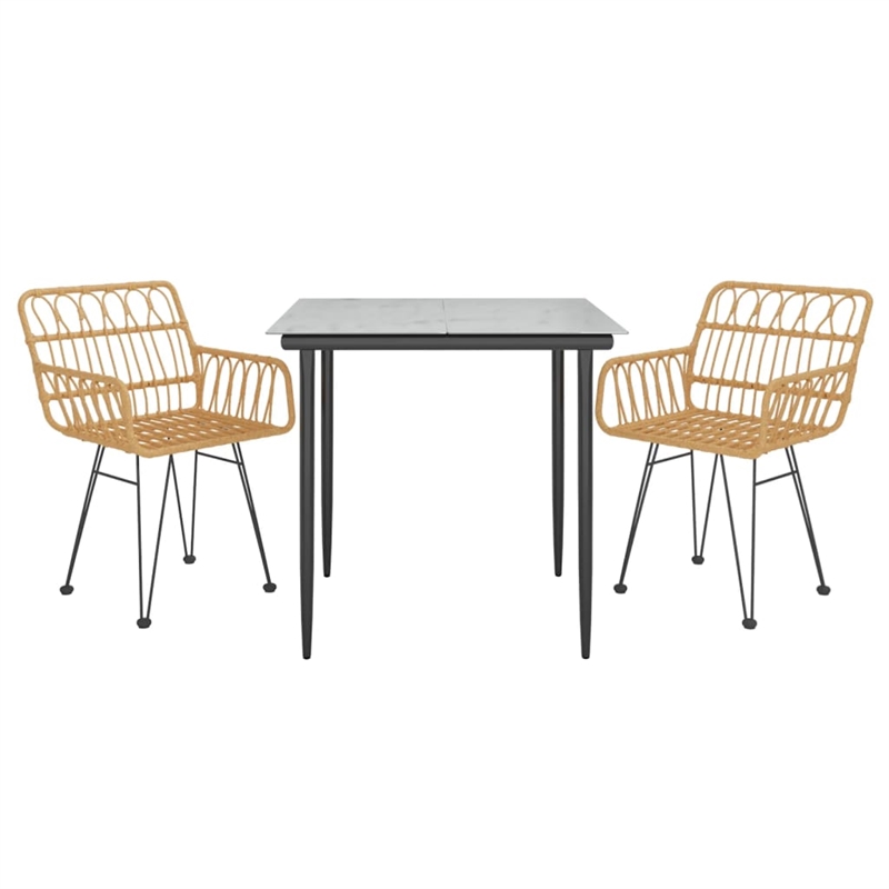 vidaXL Steel & Polyethylene Medium Garden Dining Set in Black