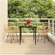 vidaXL Steel & Polyethylene Medium Garden Dining Set in Black