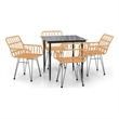 vidaXL 5 Piece Garden Dining Set in Black