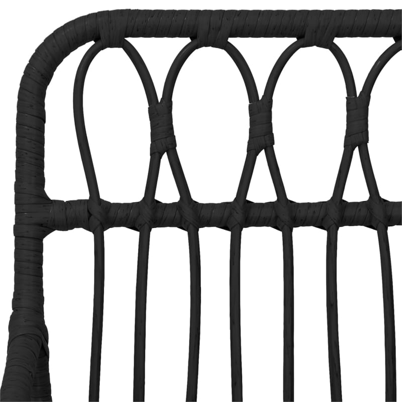 vidaXL Poly Rattan Standard Durable Garden Dining Set in Black
