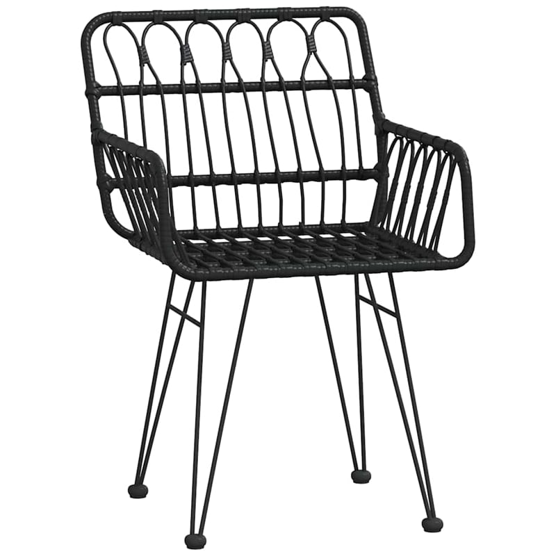 vidaXL Steel Large Garden Dining Set in Black