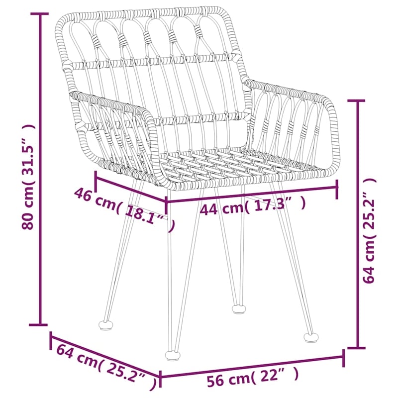 vidaXL Steel Large Garden Dining Set in Black