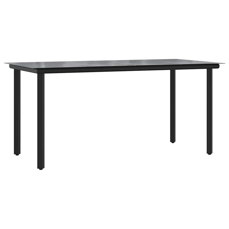 vidaXL Steel Large Garden Dining Set in Black