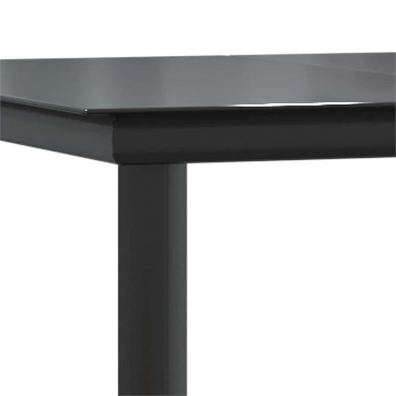 vidaXL Steel Large Garden Dining Set in Black